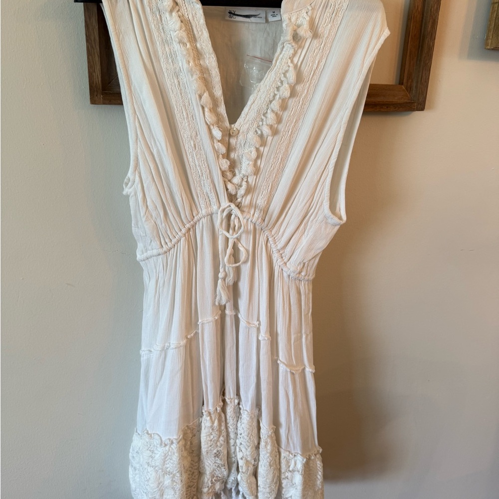 New York & Company White Boho Dress